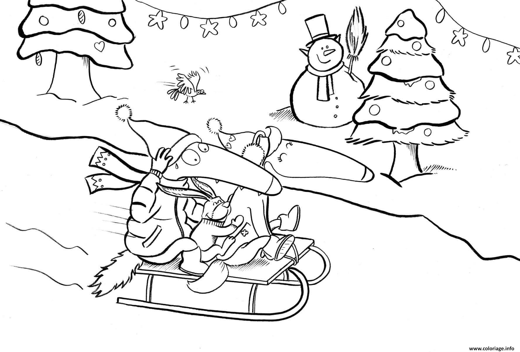 Dessin loup auzou noel activite hiver Coloriage Gratuit à Imprimer