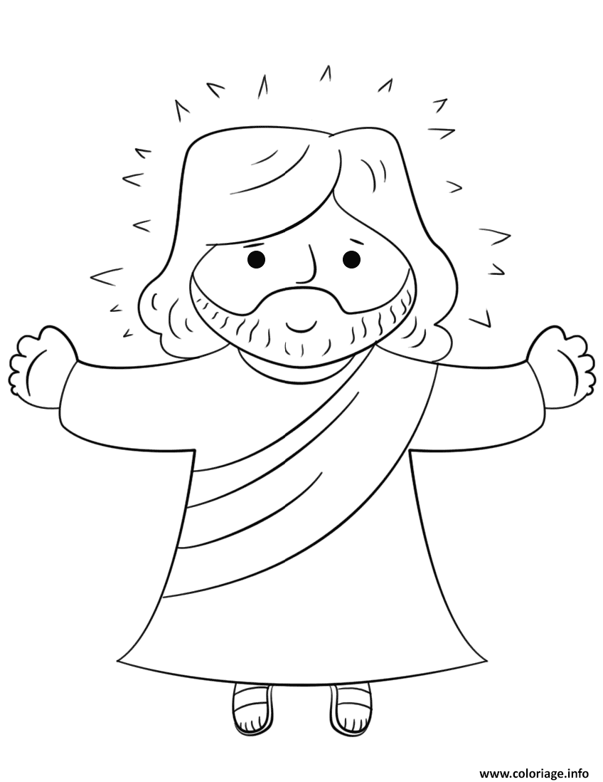 Dessin cartoon jesus Coloriage Gratuit à Imprimer