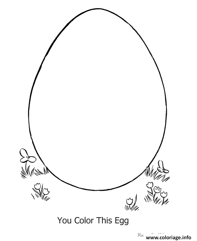 Dessin oeuf de paques facile coquille Coloriage Gratuit à Imprimer