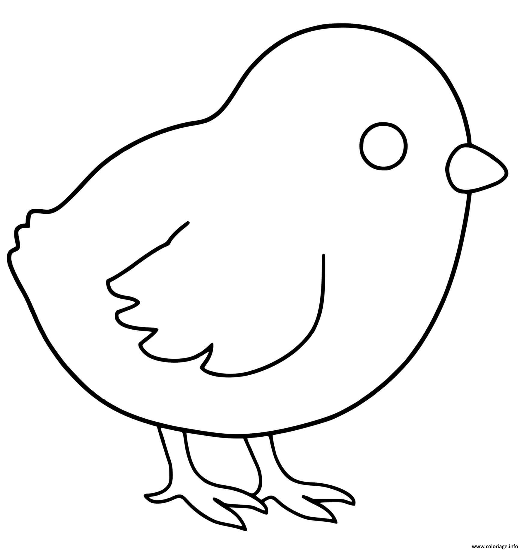 Coloriage Jeune Poussin Poule Dessin Poussin A Imprimer