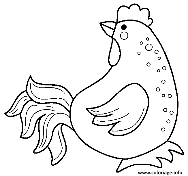 Dessin paques coloriage d une poule Coloriage Gratuit à Imprimer