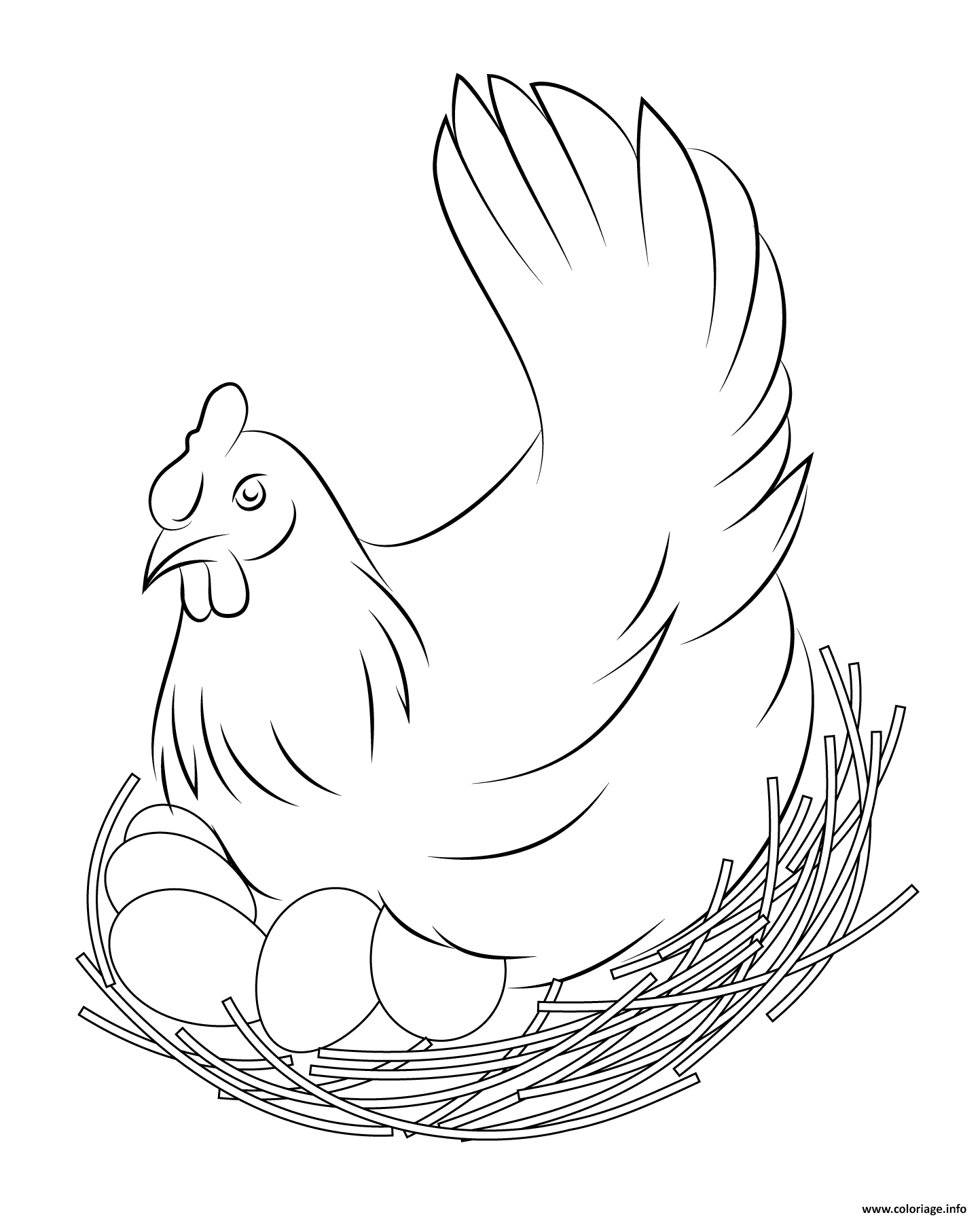 Dessin oeuf de poule paques Coloriage Gratuit à Imprimer