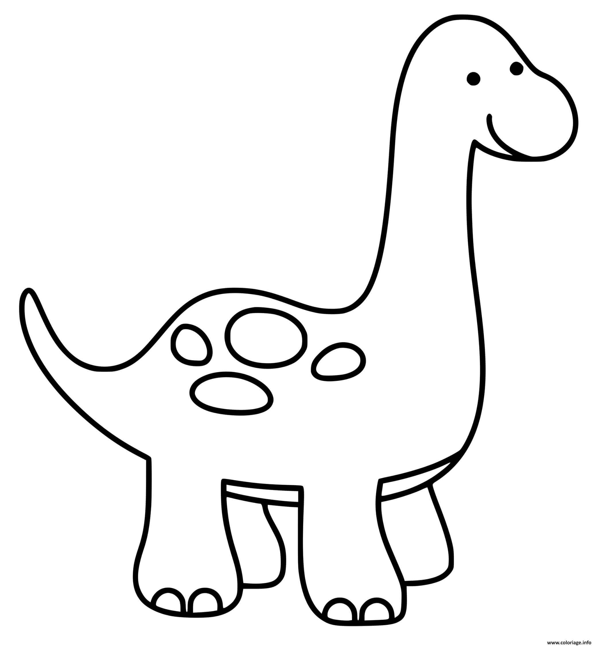 Dessin dinosaure facile simple Coloriage Gratuit à Imprimer