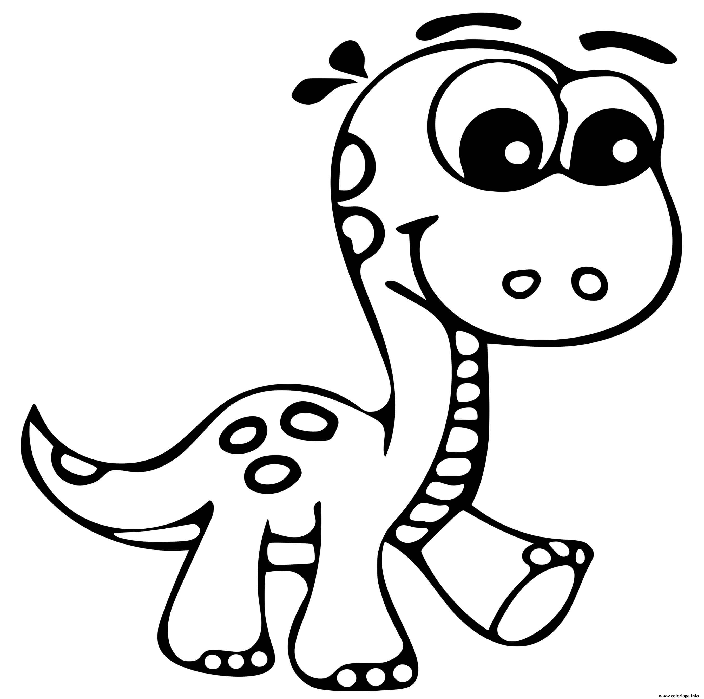 Dessin dinosaure mignon maternelle Coloriage Gratuit à Imprimer