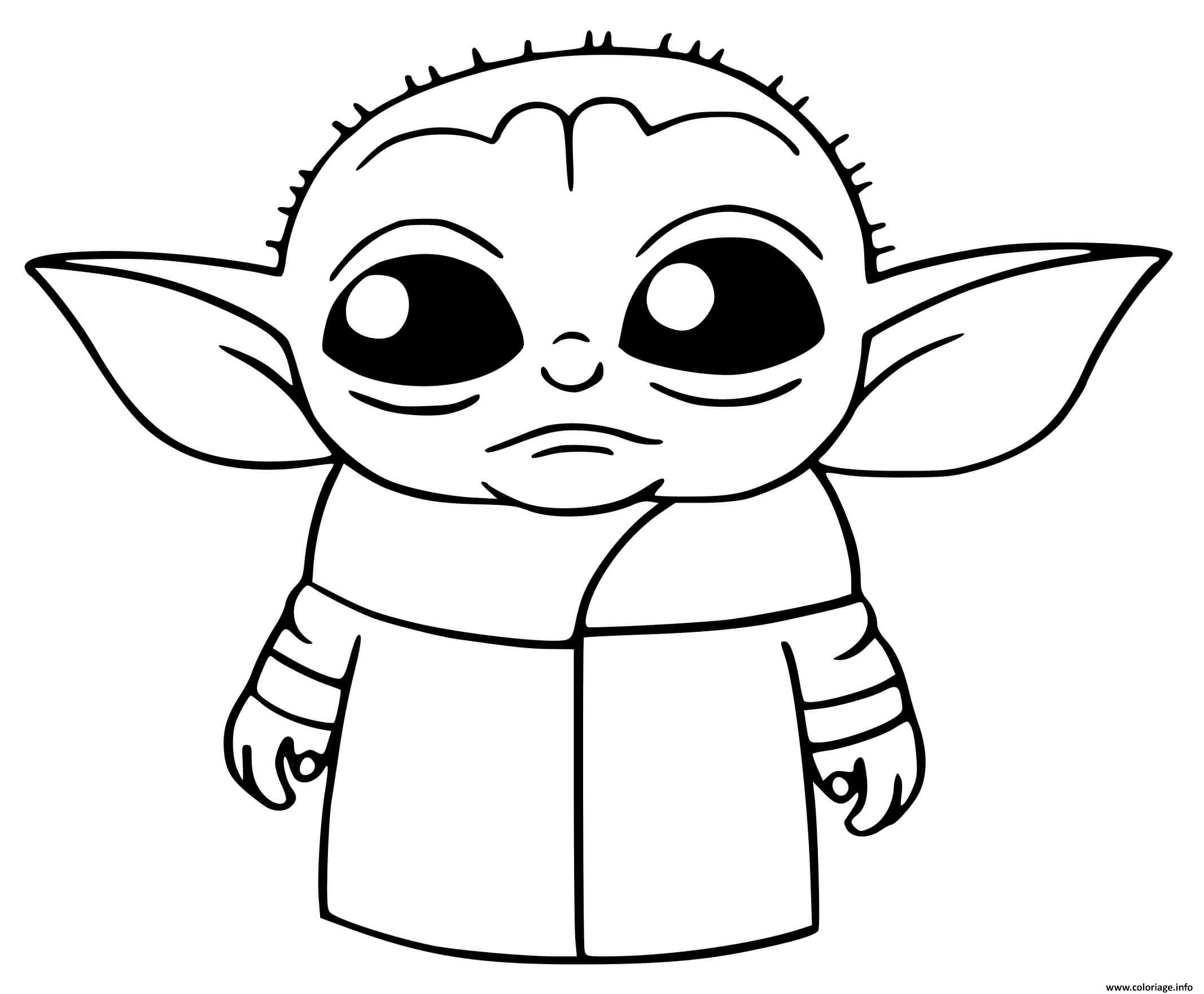 Coloriage Baby Yoda Star Wars Dessin à Imprimer