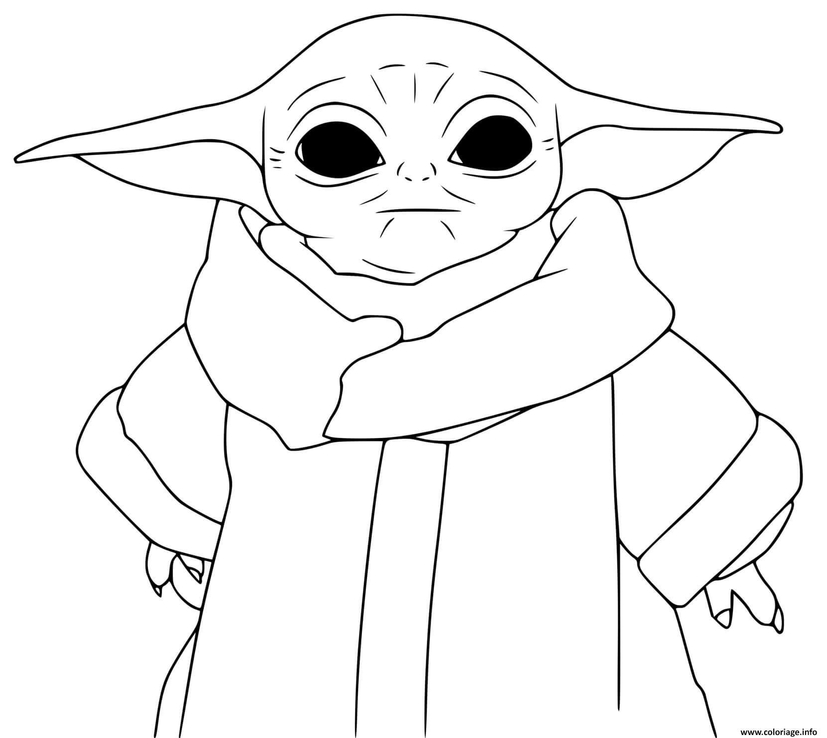 Coloriage bebe yoda enfant age de 50 ans  JeColorie.com