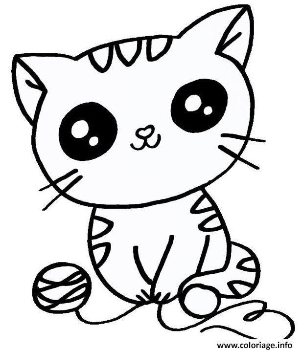 Dessin chaton mignon facile Coloriage Gratuit à Imprimer