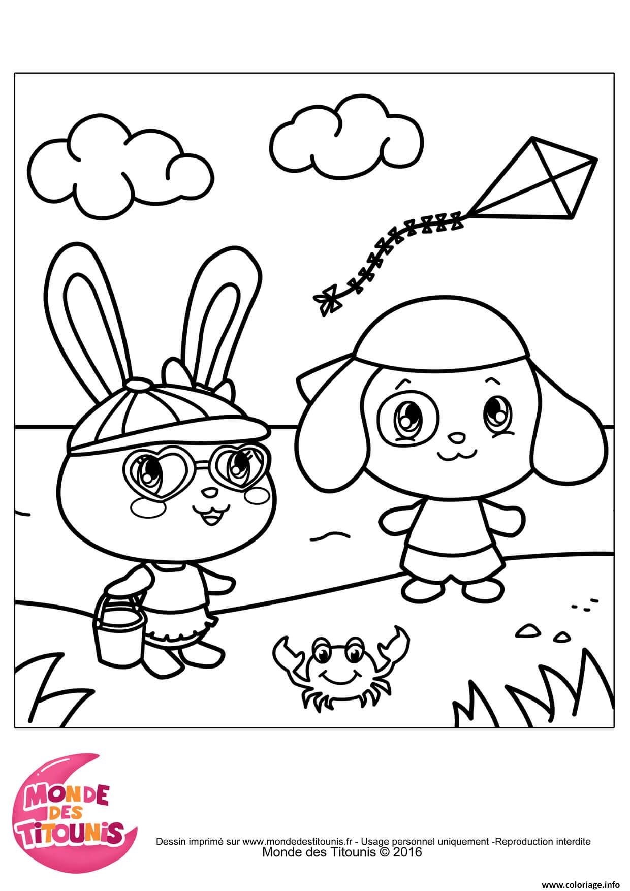 Dessin titounis vacances Coloriage Gratuit à Imprimer