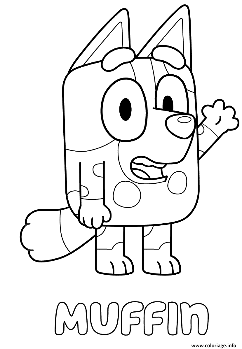 Dessin Muffin Blue Heeler Coloriage Gratuit à Imprimer