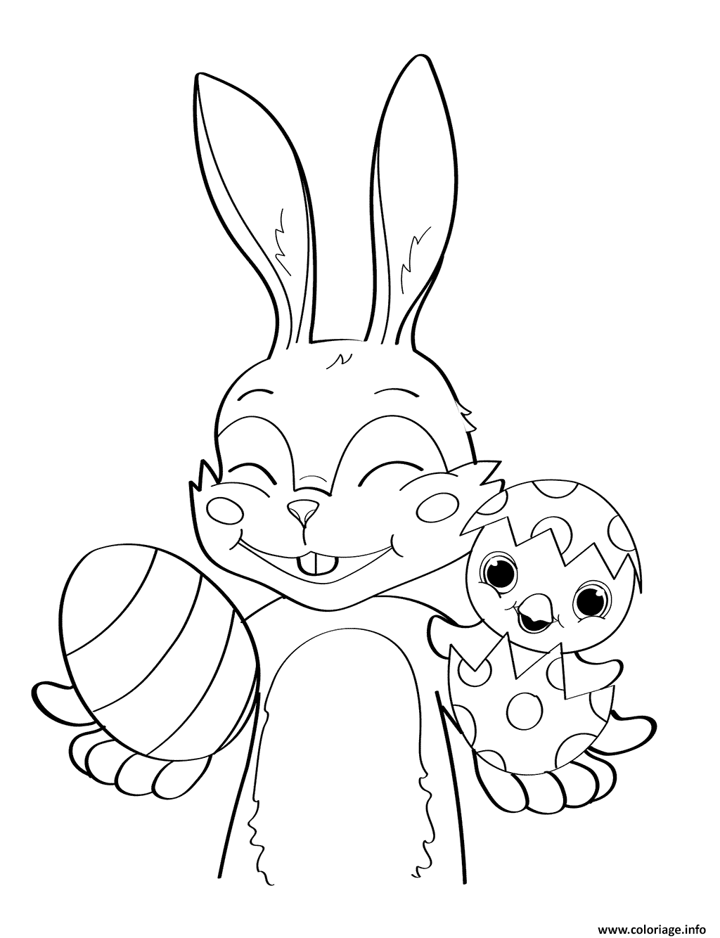 Dessin lapin de paques et oeuf cocomelon Coloriage Gratuit à Imprimer