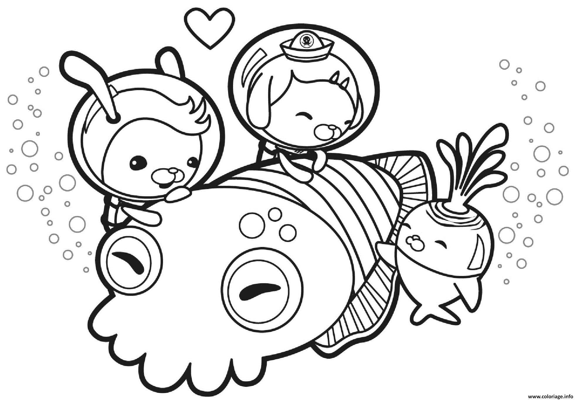 Dessin cuddle with a cuttlefish octonauts Coloriage Gratuit à Imprimer