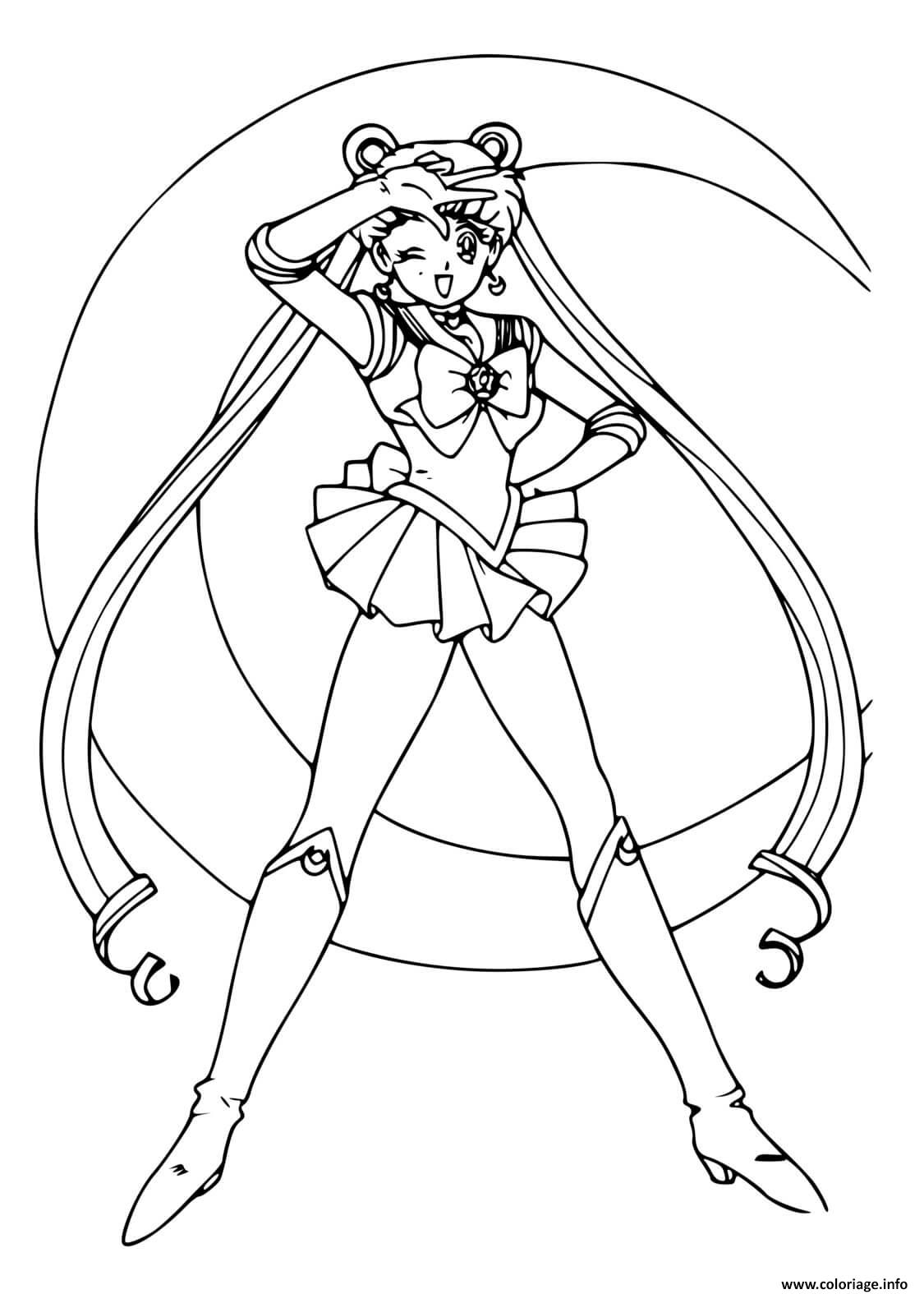Dessin Anime Sailor Moon Coloriage Gratuit à Imprimer