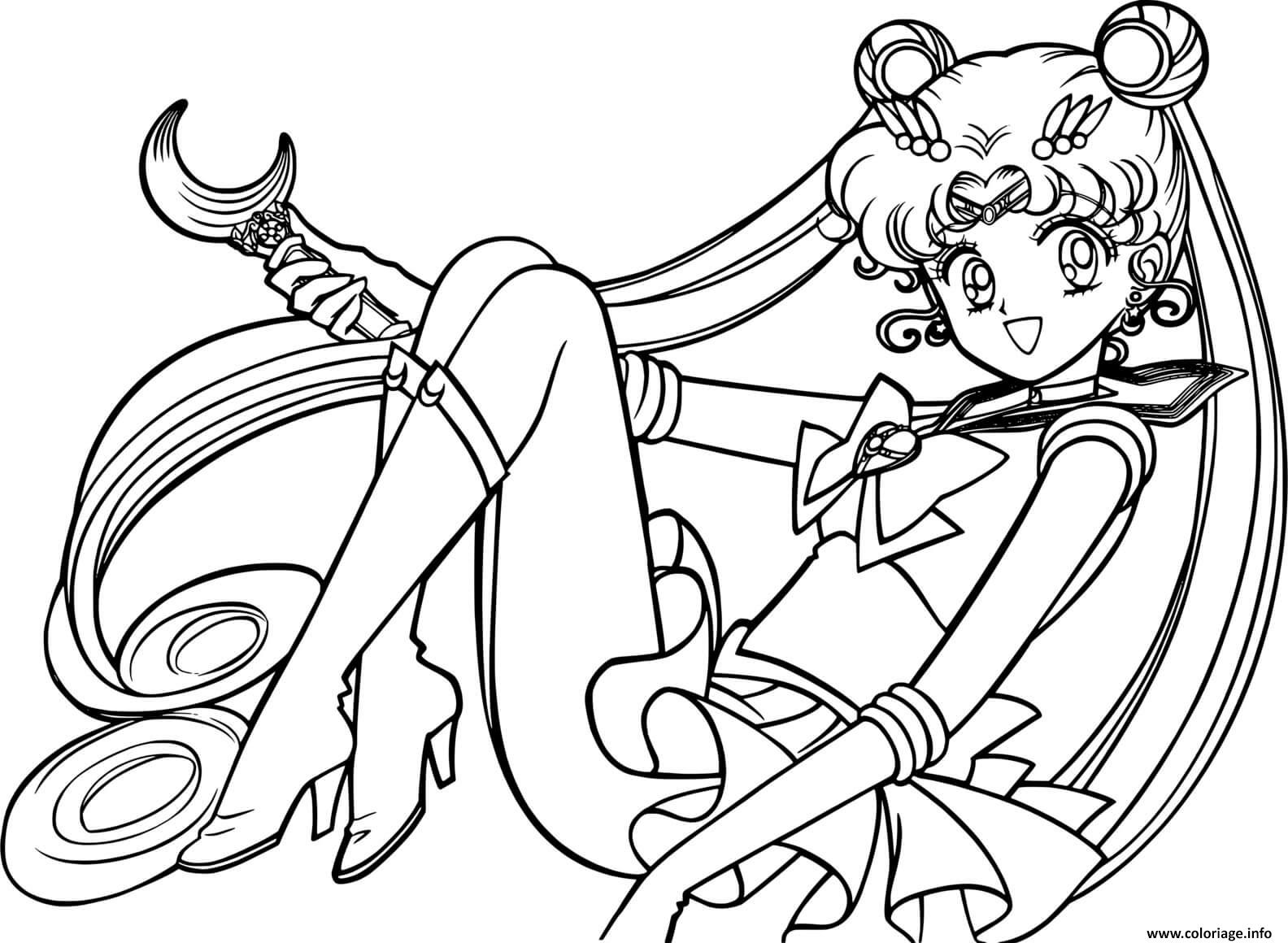 Coloriage Sailor Moon Girl Princess Dessin à Imprimer