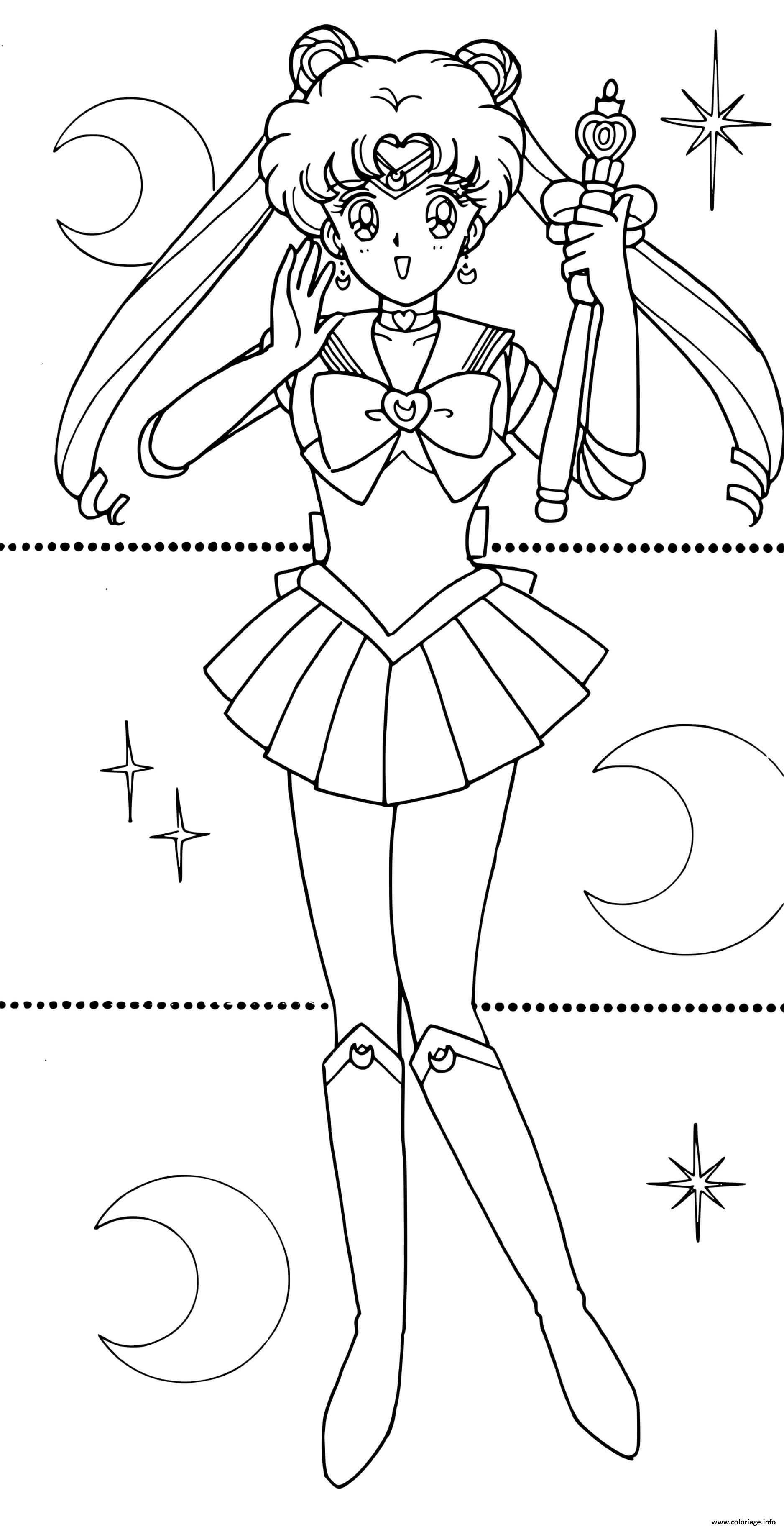 Dessin Sailor Moon Princess Manga Coloriage Gratuit à Imprimer