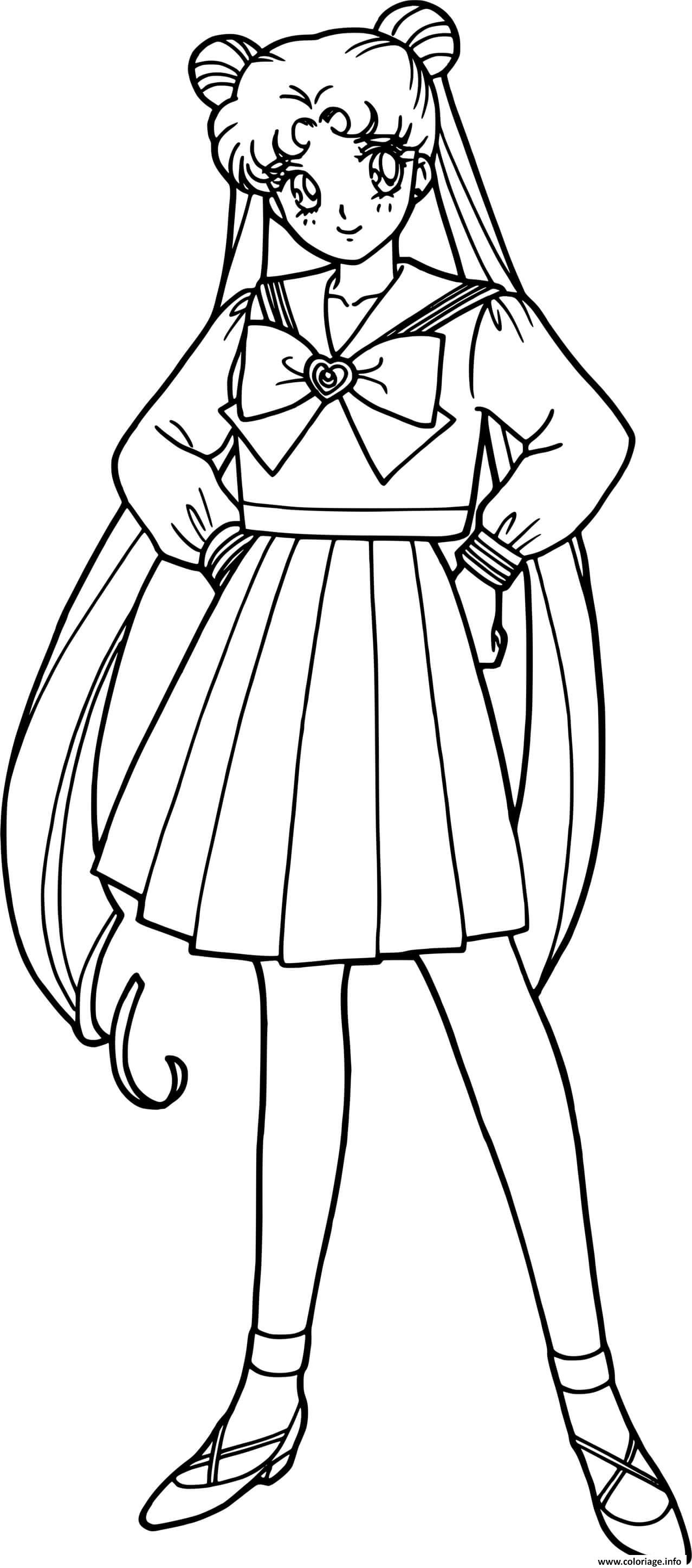 Coloriage Cute Sailor Moon Princess Dessin Sailor Moon à imprimer