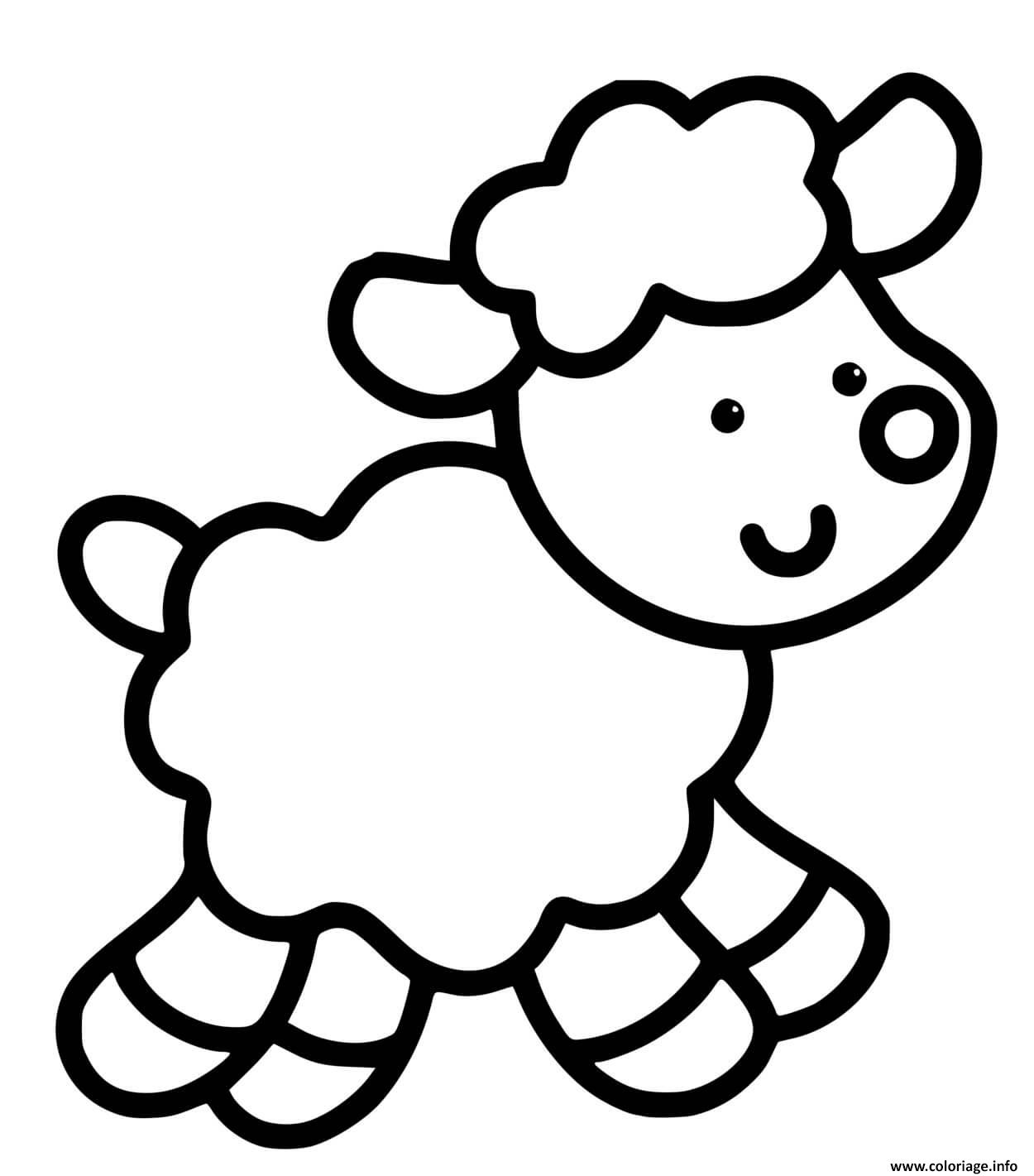 Coloriage Mouton Facile Maternelle 2 Ans Dessin à Imprimer