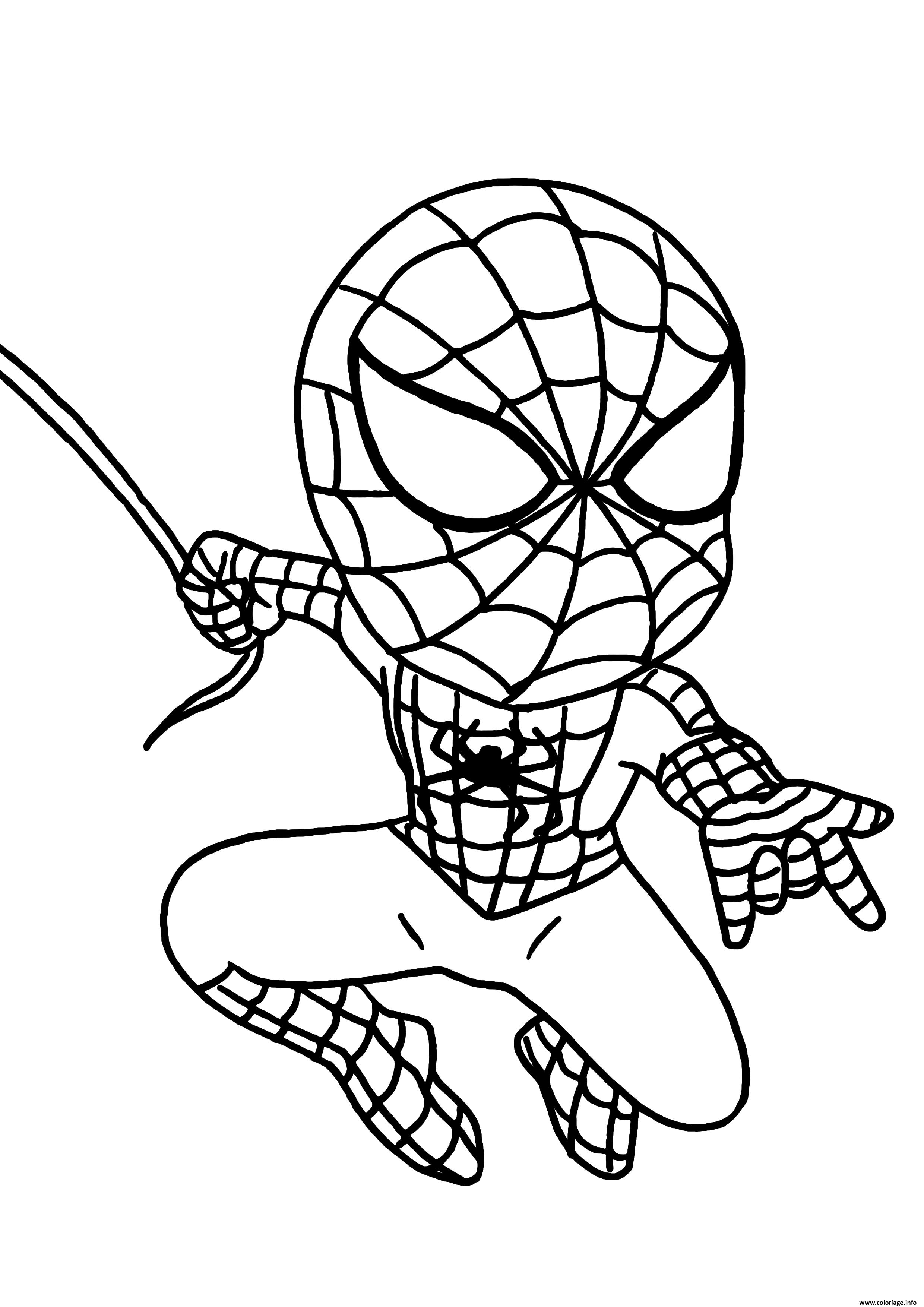 Dessin mini spiderman Coloriage Gratuit à Imprimer