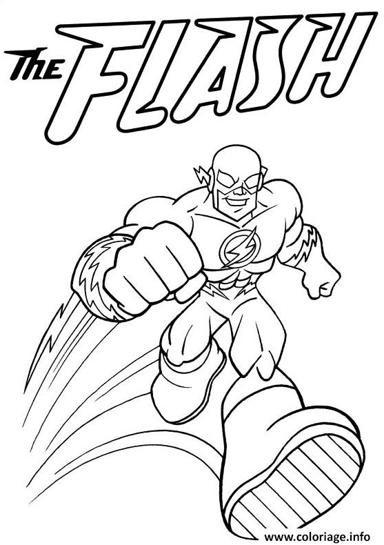 Dessin super heros flash Coloriage Gratuit à Imprimer