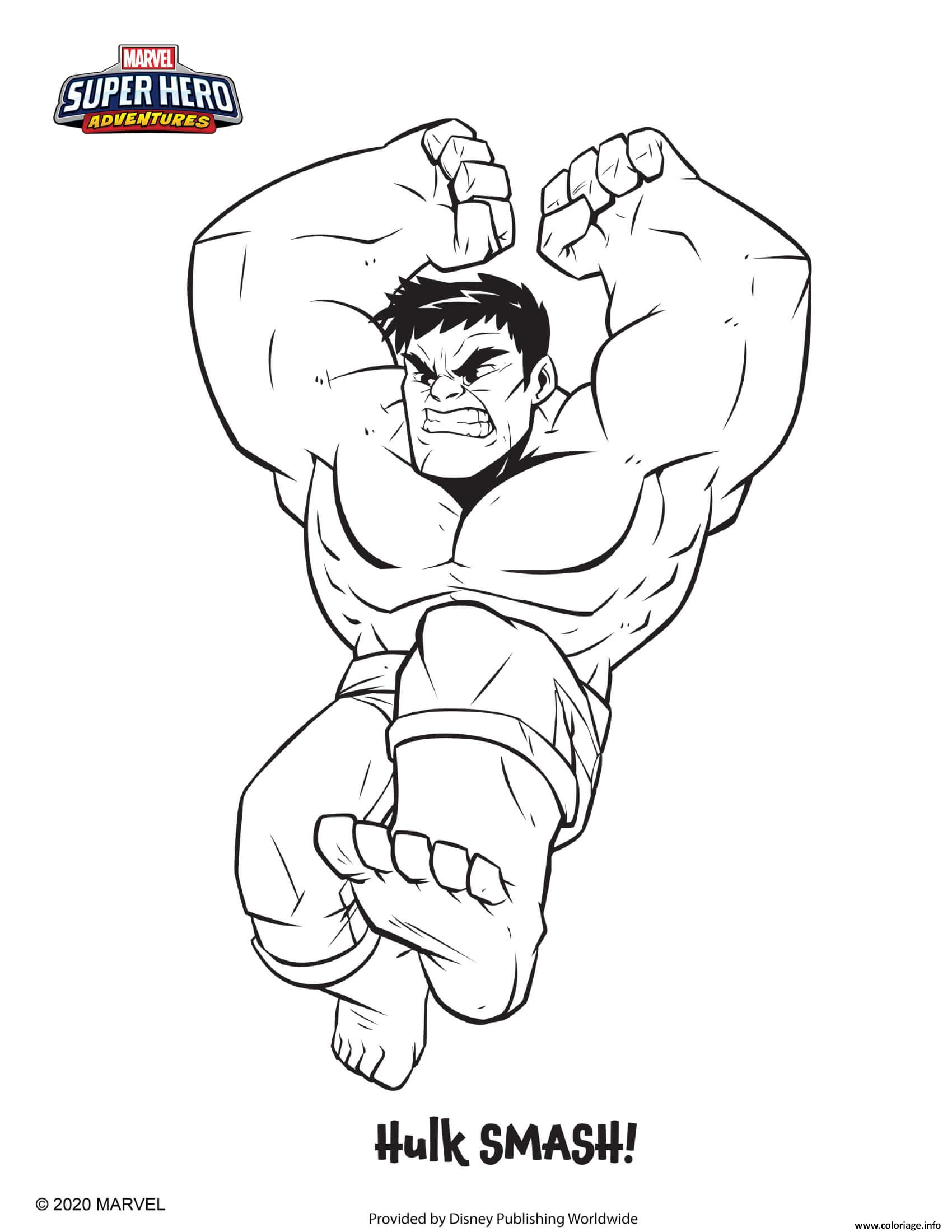 Coloriage Hulk Marvel Super Heros JeColorie