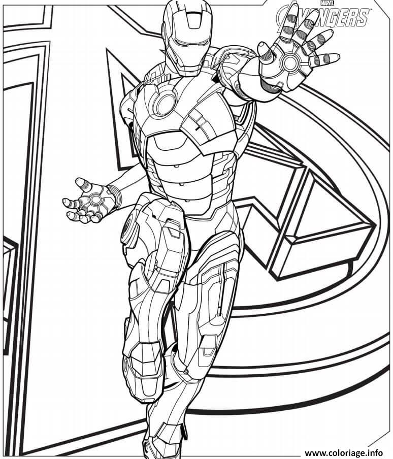 Coloriage Iron Man Avengers Dessin à Imprimer