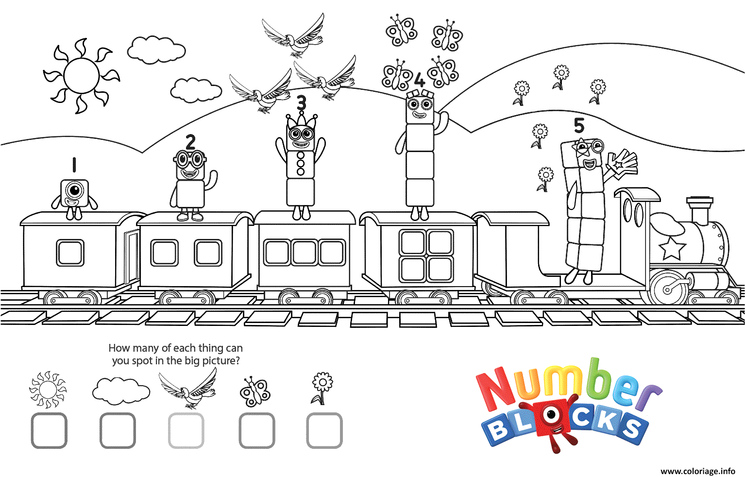 Coloriage Numberblocks Express JeColorie