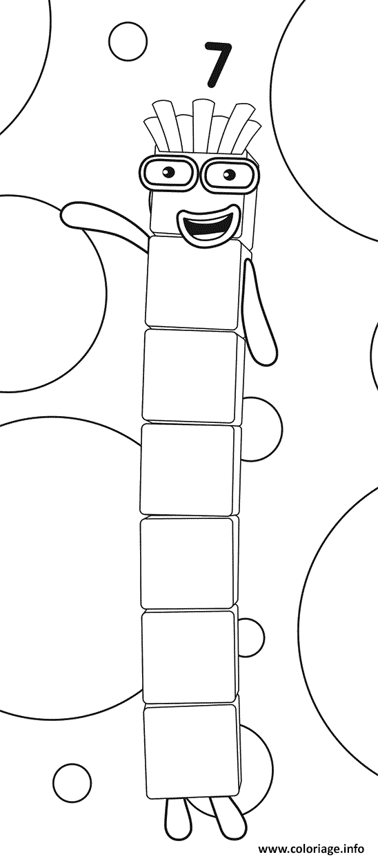 Coloriage Numberblocks Number 7 Dessin Numberblocks Imprimer