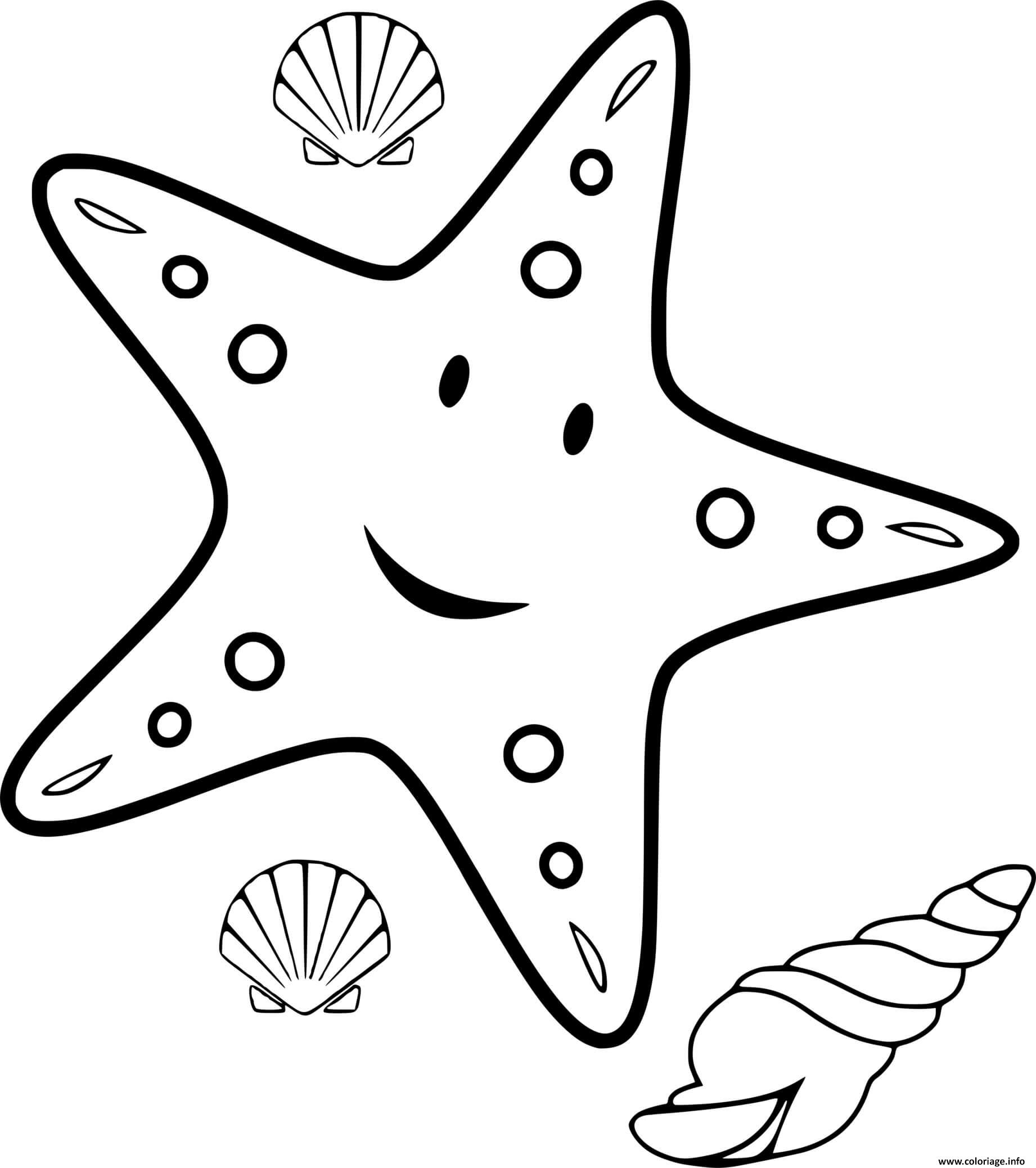 Dessin etoile de mer Coloriage Gratuit à Imprimer