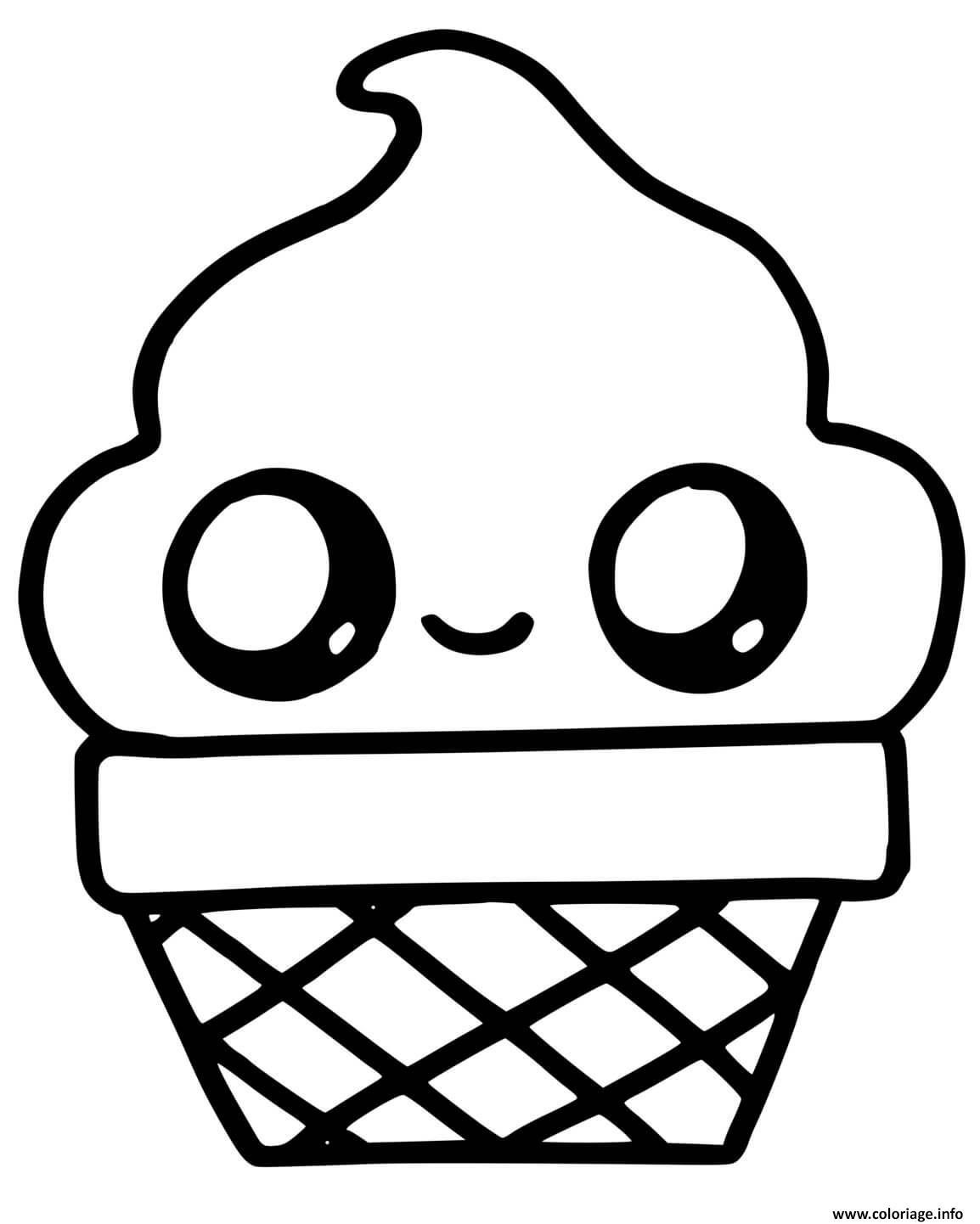 Dessin cute icecream kawaii Coloriage Gratuit à Imprimer