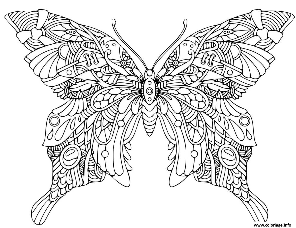 Coloriage mandala papillon  JeColorie.com