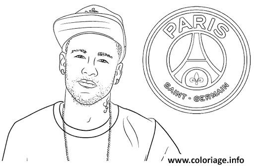 Dessin neymar psg foot Coloriage Gratuit à Imprimer