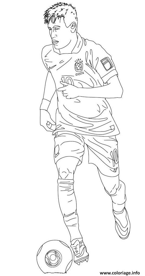 Dessin neymar psg et joueur de bresil Coloriage Gratuit à Imprimer