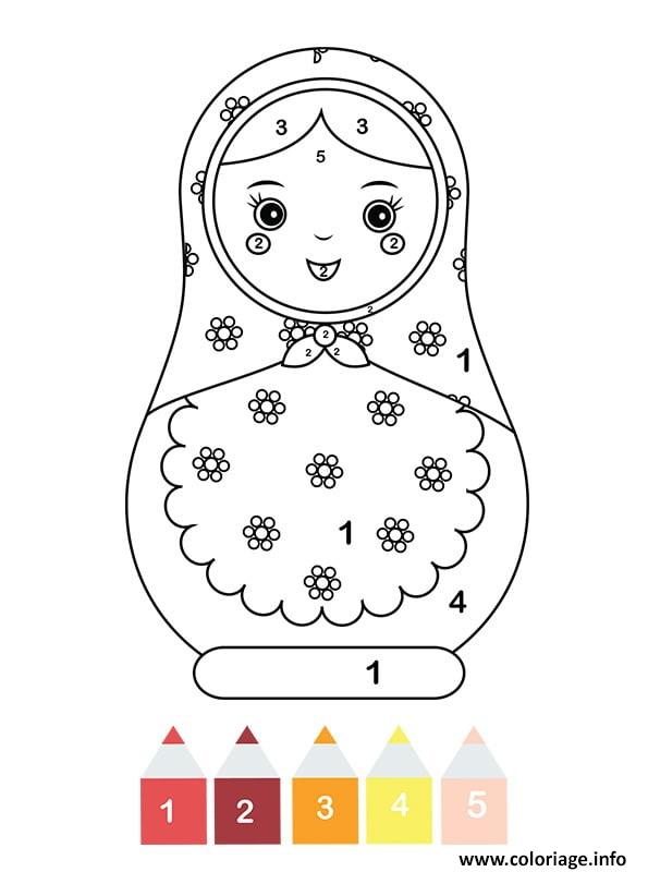 Dessin magique maternelle une poupee matriochka Coloriage Gratuit à Imprimer