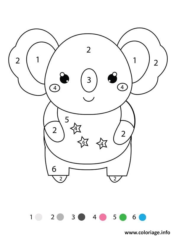Coloriage Magique Maternelle Un Koala Dessin à Imprimer
