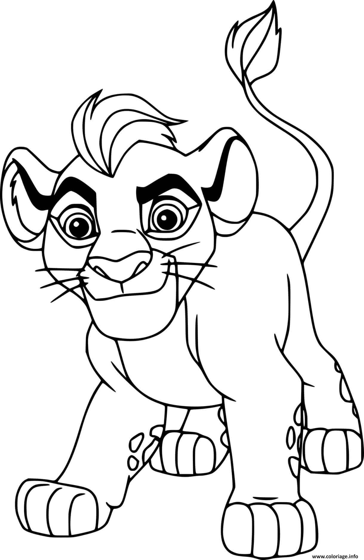 Dessin kion from la garde du roi lion Coloriage Gratuit à Imprimer