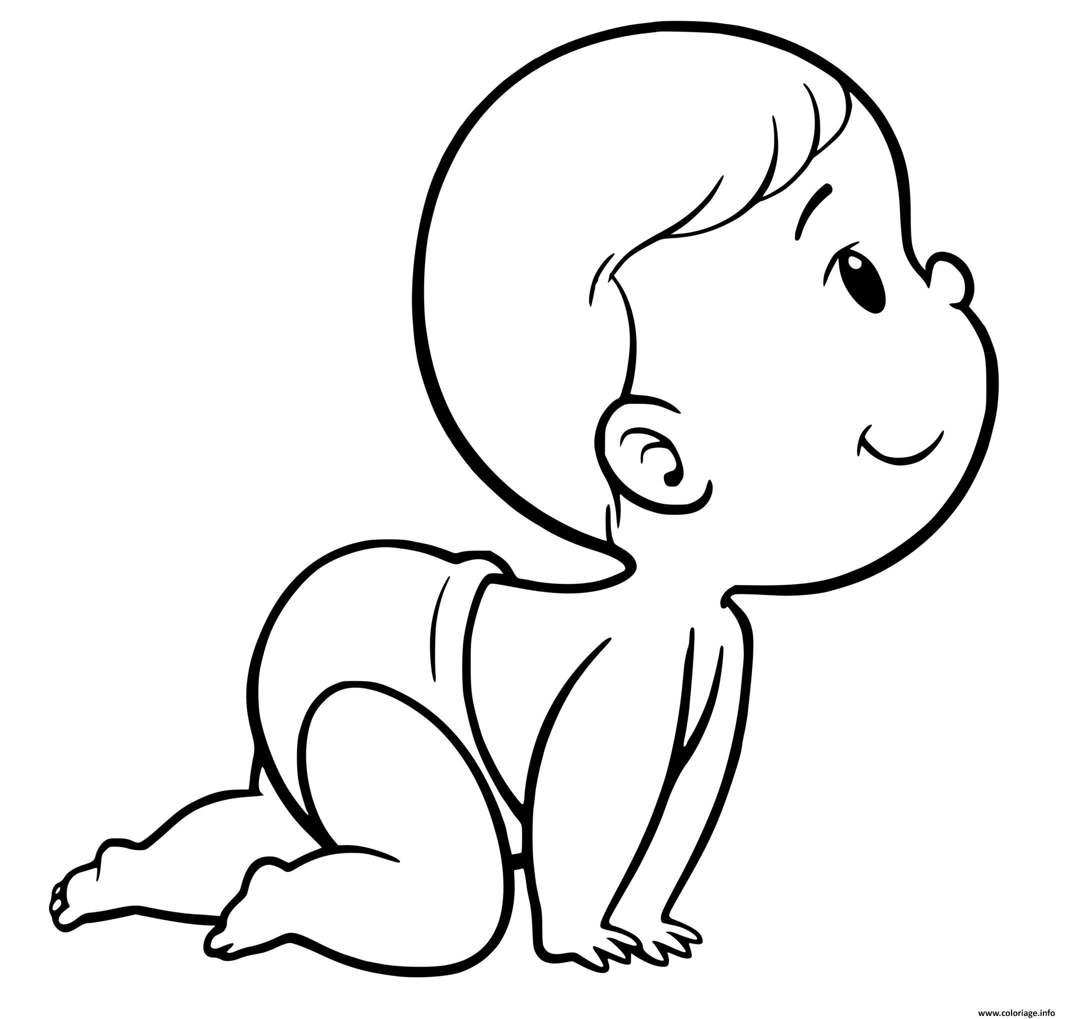 Coloriage bebe qui marche  JeColorie.com