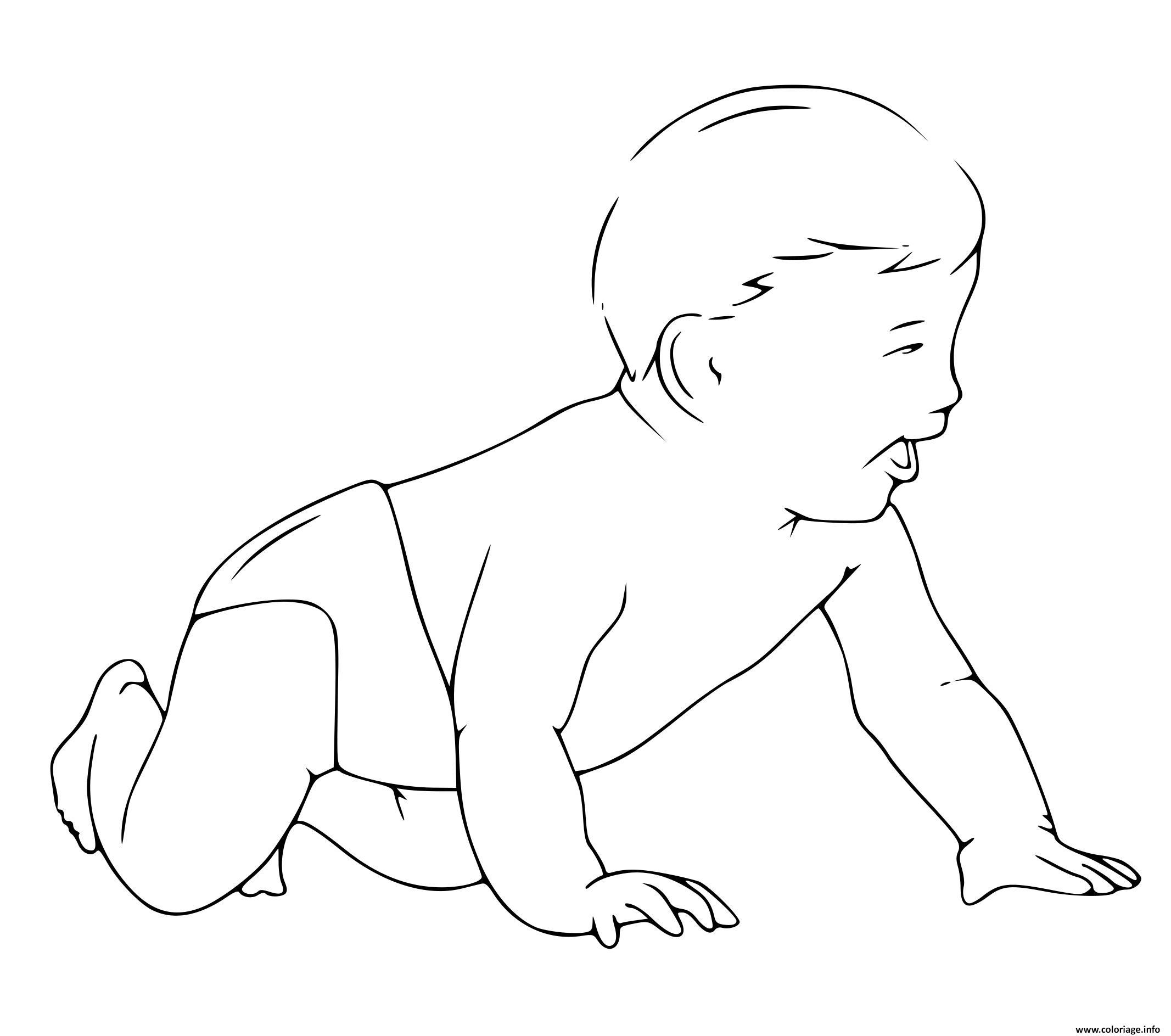 Coloriage Bebe 1 An Realiste Jecolorie Com