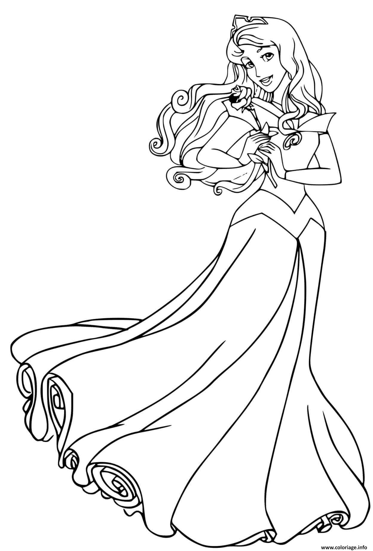 Dessin princesse la belle au bois dormant disney Coloriage Gratuit à Imprimer