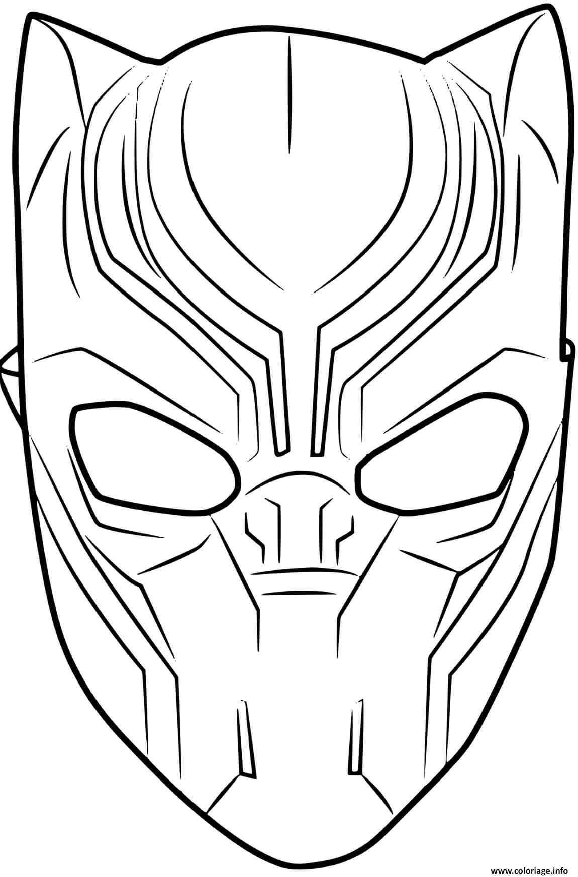 Coloriage Masque Black Panther Dessin à Imprimer