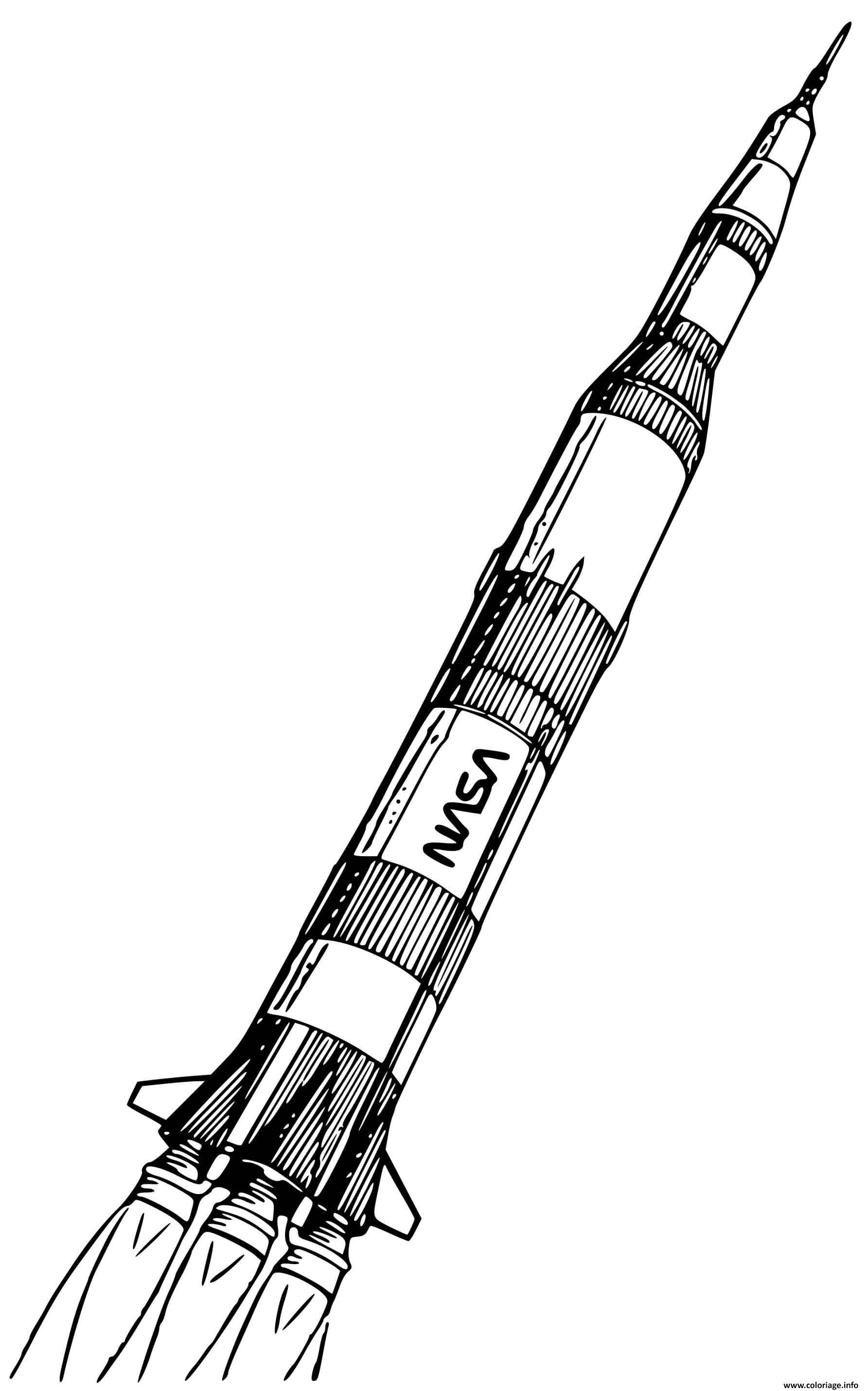 Dessin fusee nasa rocket Coloriage Gratuit à Imprimer