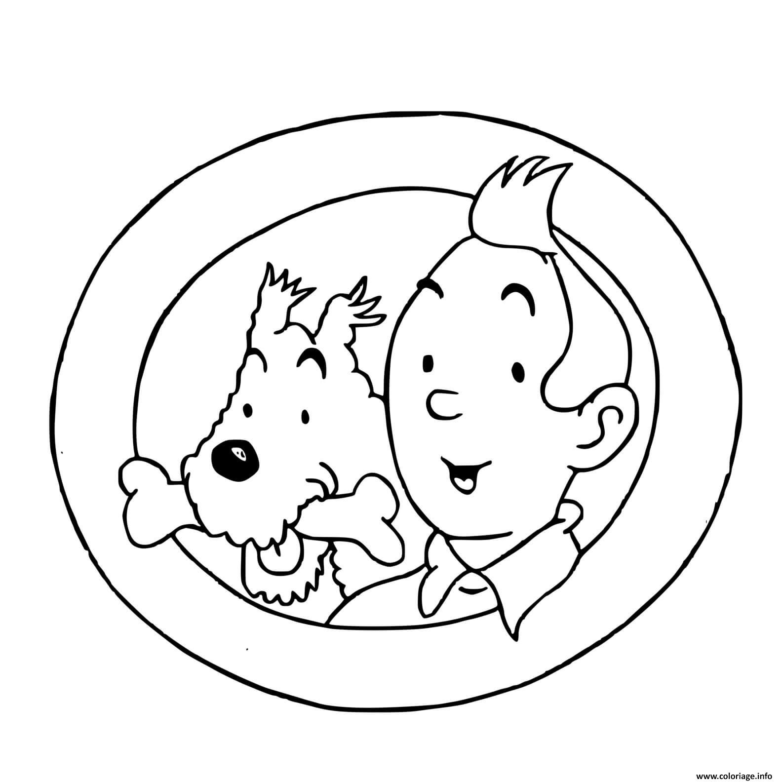 Coloriage Tintin Et Milou Fenetre Dessin à Imprimer