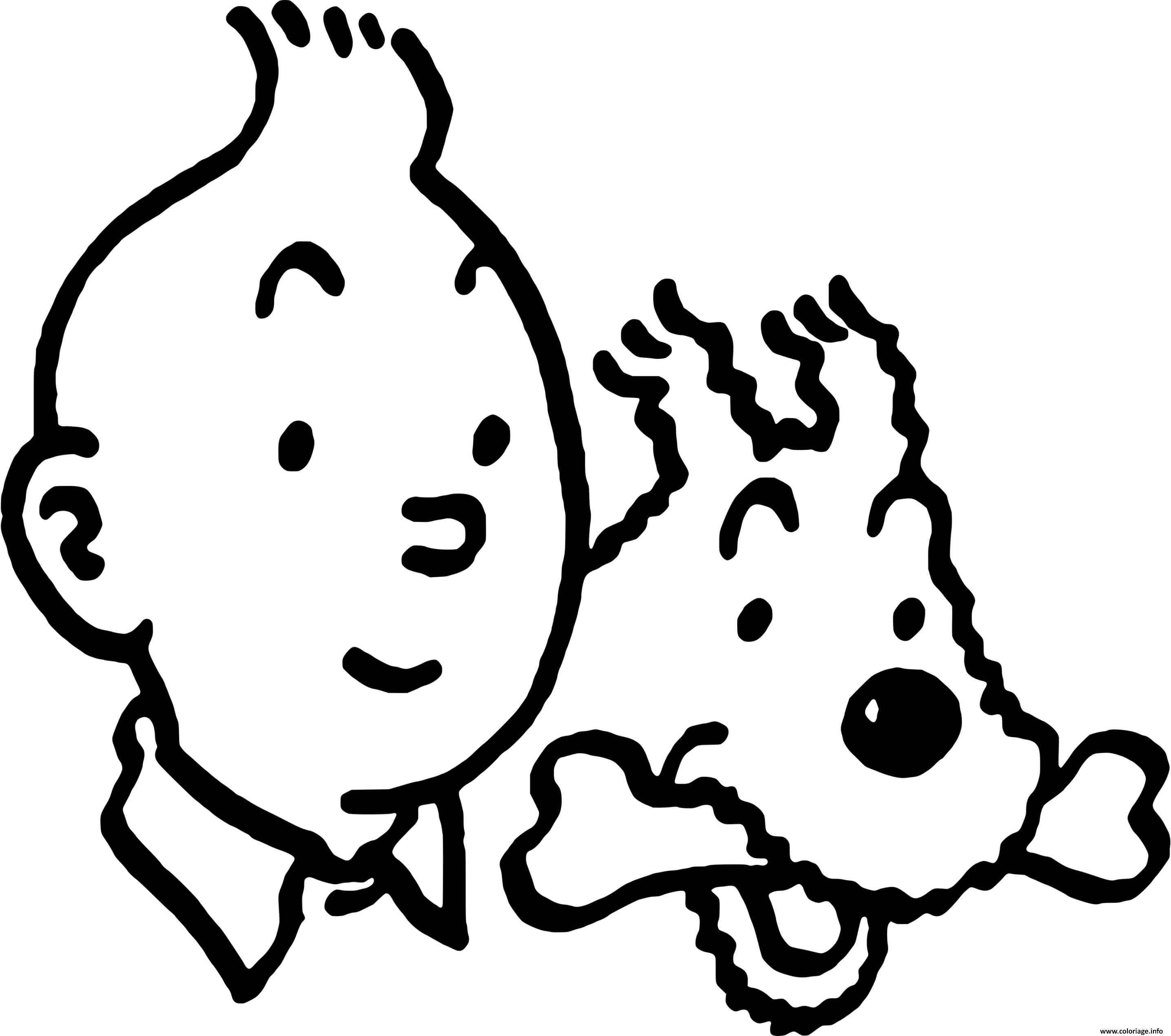 Coloriage Tintin Milou Dessin à Imprimer