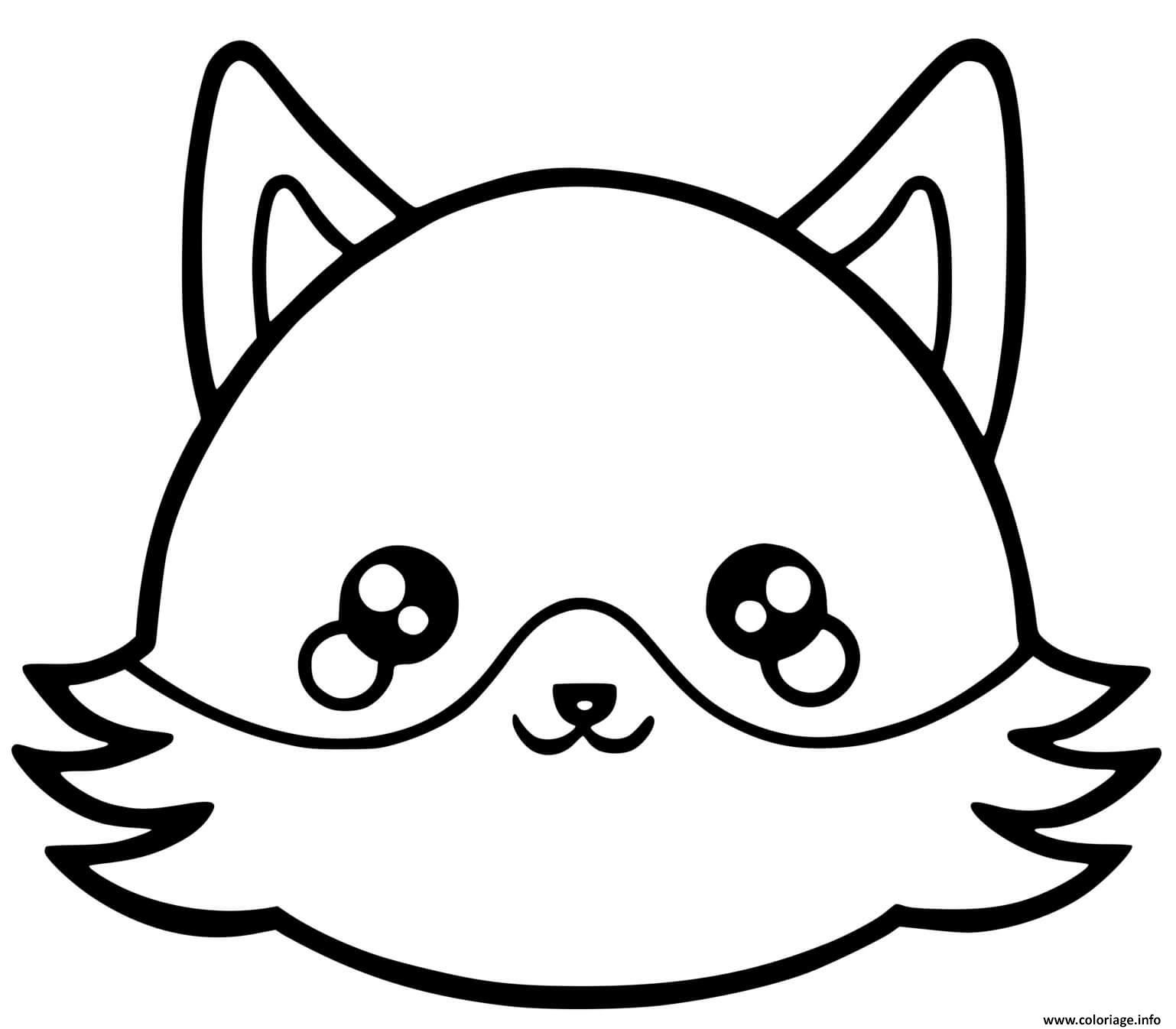 Dessin renard kawaii Coloriage Gratuit à Imprimer