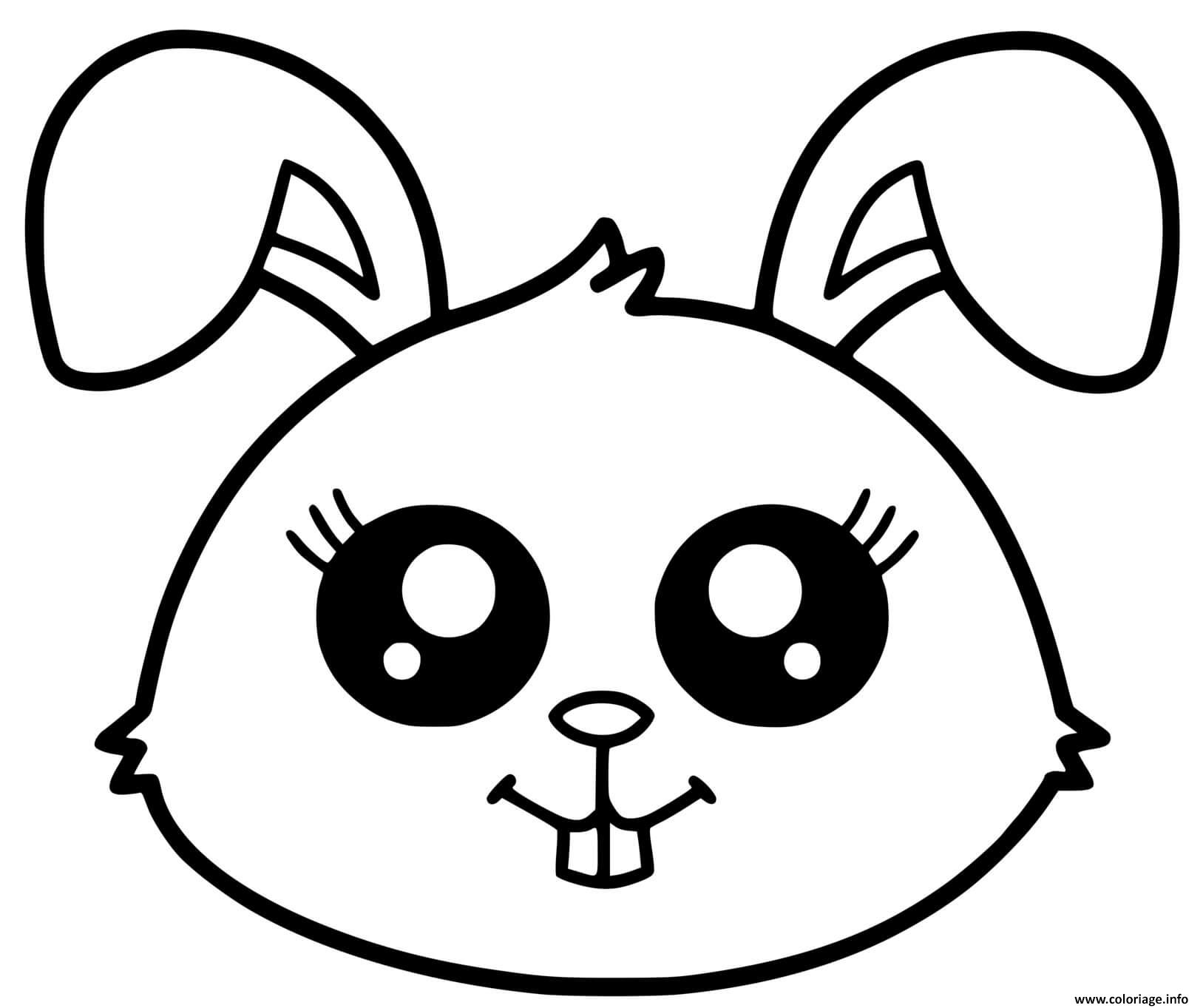 Coloriage Lapin Kawaii Dessin Dessin Kawaii à imprimer