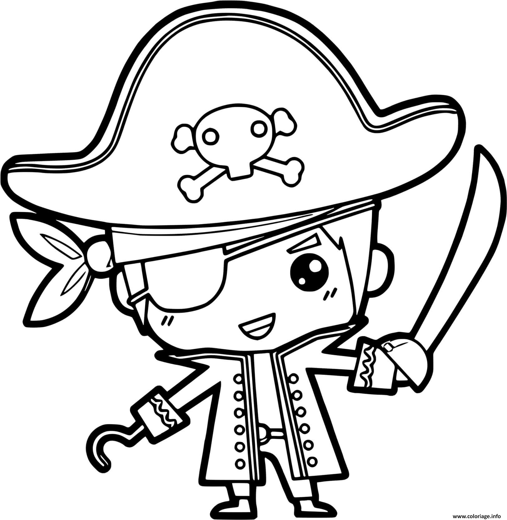 Dessin pirate garcon simple Coloriage Gratuit à Imprimer