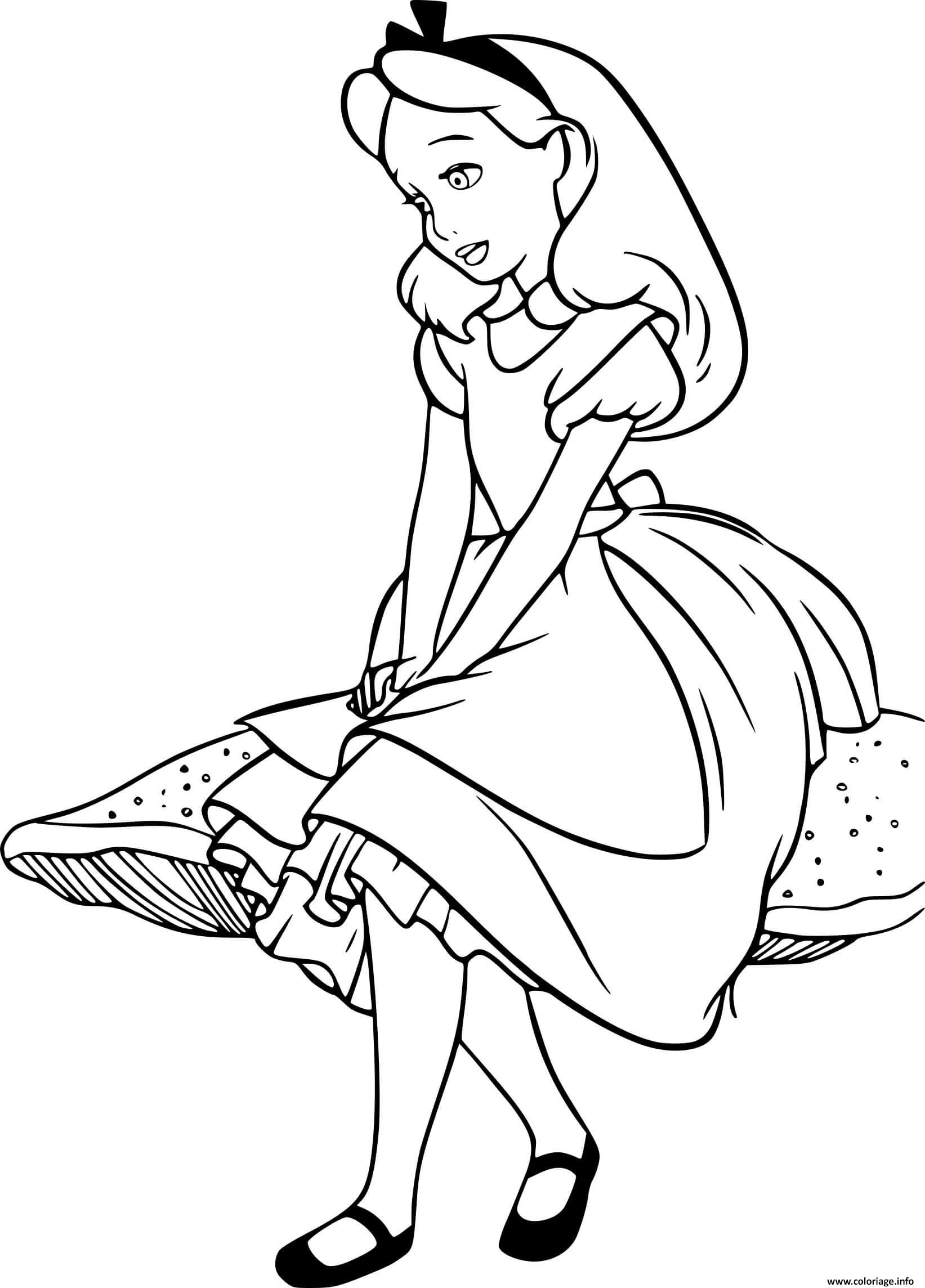 Dessin Alice Adventures in Wonderland Coloriage Gratuit à Imprimer