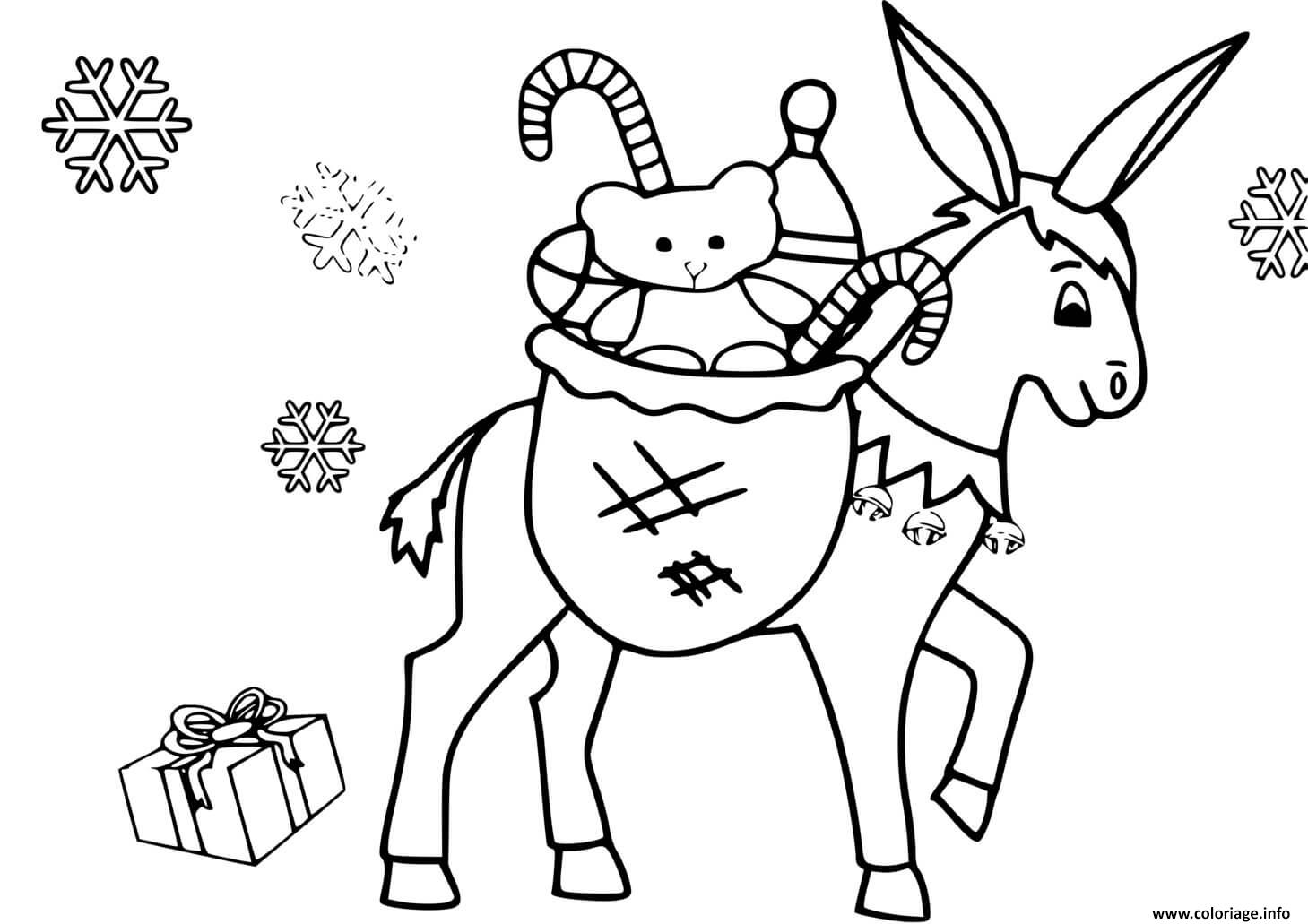 Coloriage saint nicolas et son ane - JeColorie.com