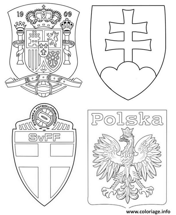 Dessin groupe e espagne suede pologne slovaquie Coloriage Gratuit à Imprimer