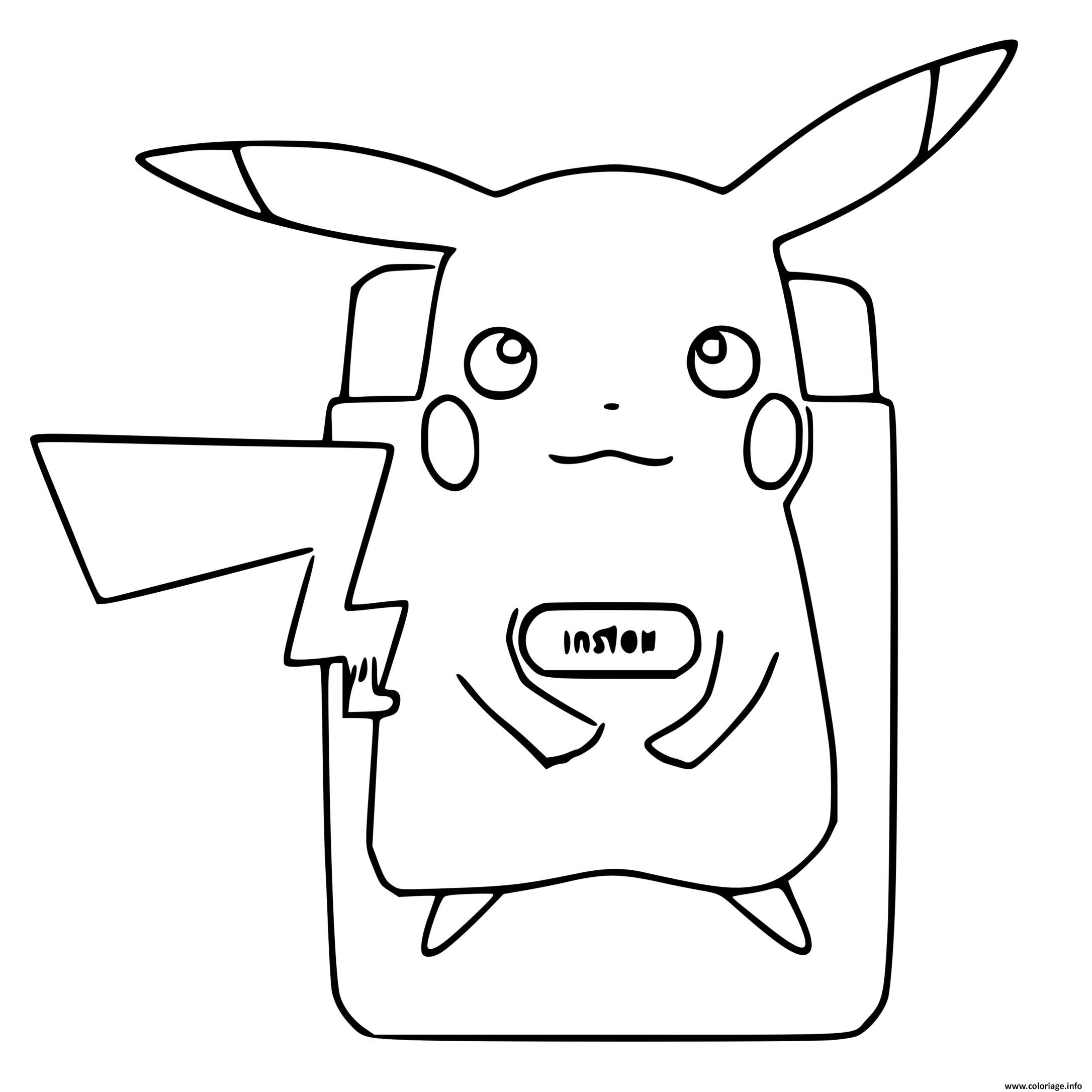 Dessin imprimante theme pikachu pokemon snap Coloriage Gratuit à Imprimer