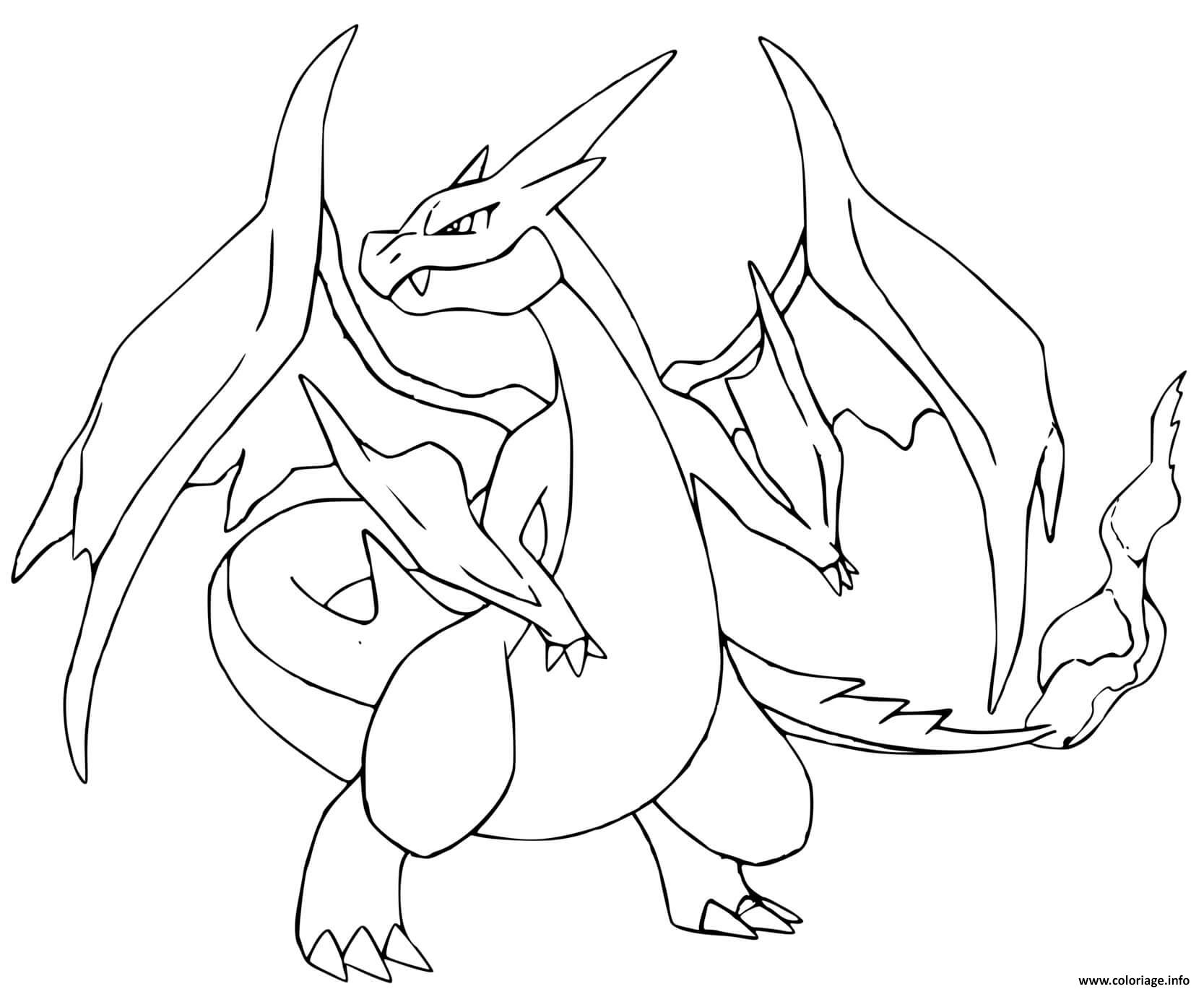 Dessin pokemon mega evolution Y Dracaufeu 6 Coloriage Gratuit à Imprimer