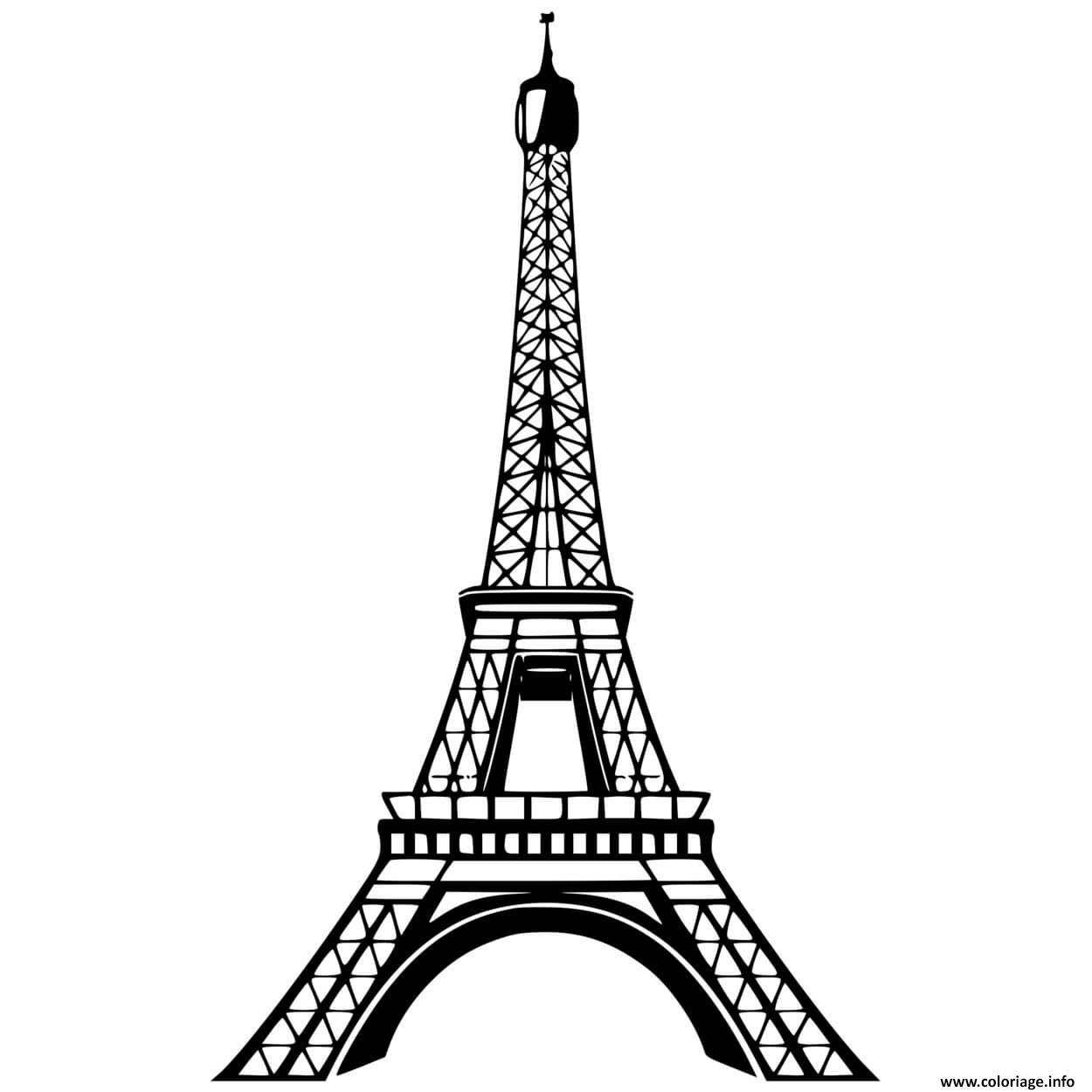 Coloriage Tour Eiffel Officiel Paris Dessin à Imprimer
